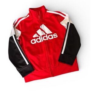 Adidas Youth Red and Black Zip-Up Track Jacket